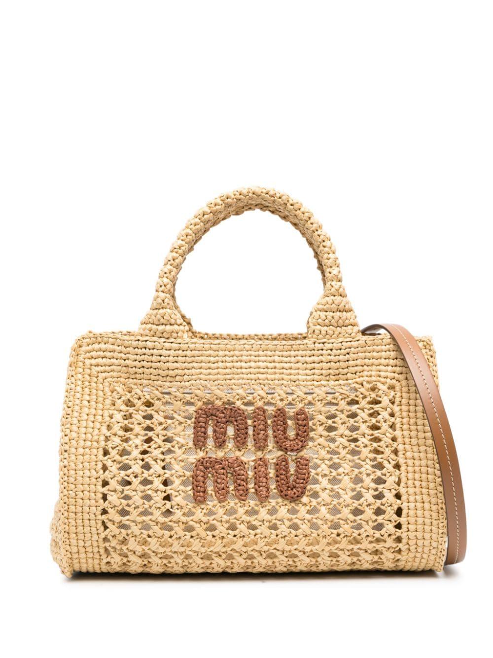 Bag Miu Miu Tasche Beige Segeltuch Handtaschen