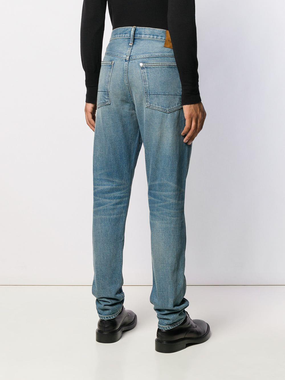 Tom Ford Denim Stonewashed Slim-fit Jeans in Blue for Men - Lyst