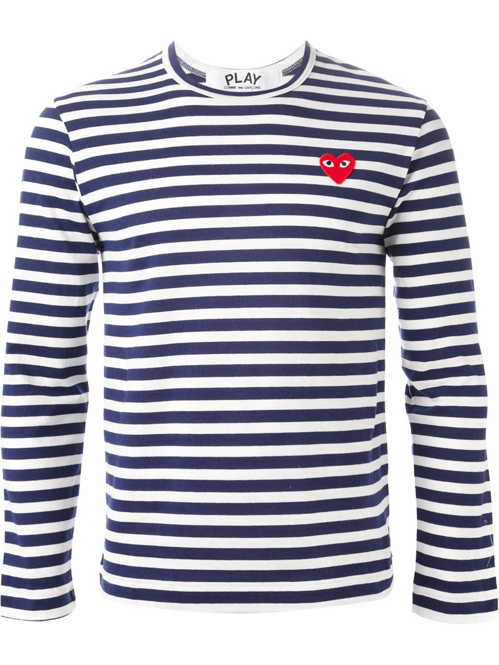 Lyst - Play Comme Des Garçons Embroidered Heart Striped T-shirt in Blue