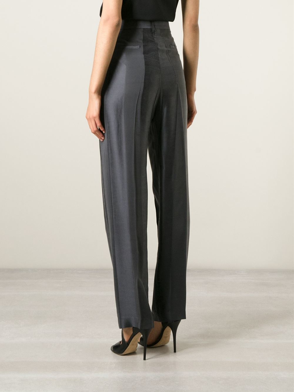 Lyst - Haider Ackermann - High-waist Trousers - Women - Silk/cotton/rayon - 36 in Gray