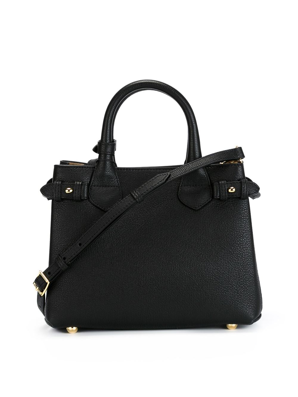 Burberry Leather Small &#39;banner&#39; Tote in Black - Lyst