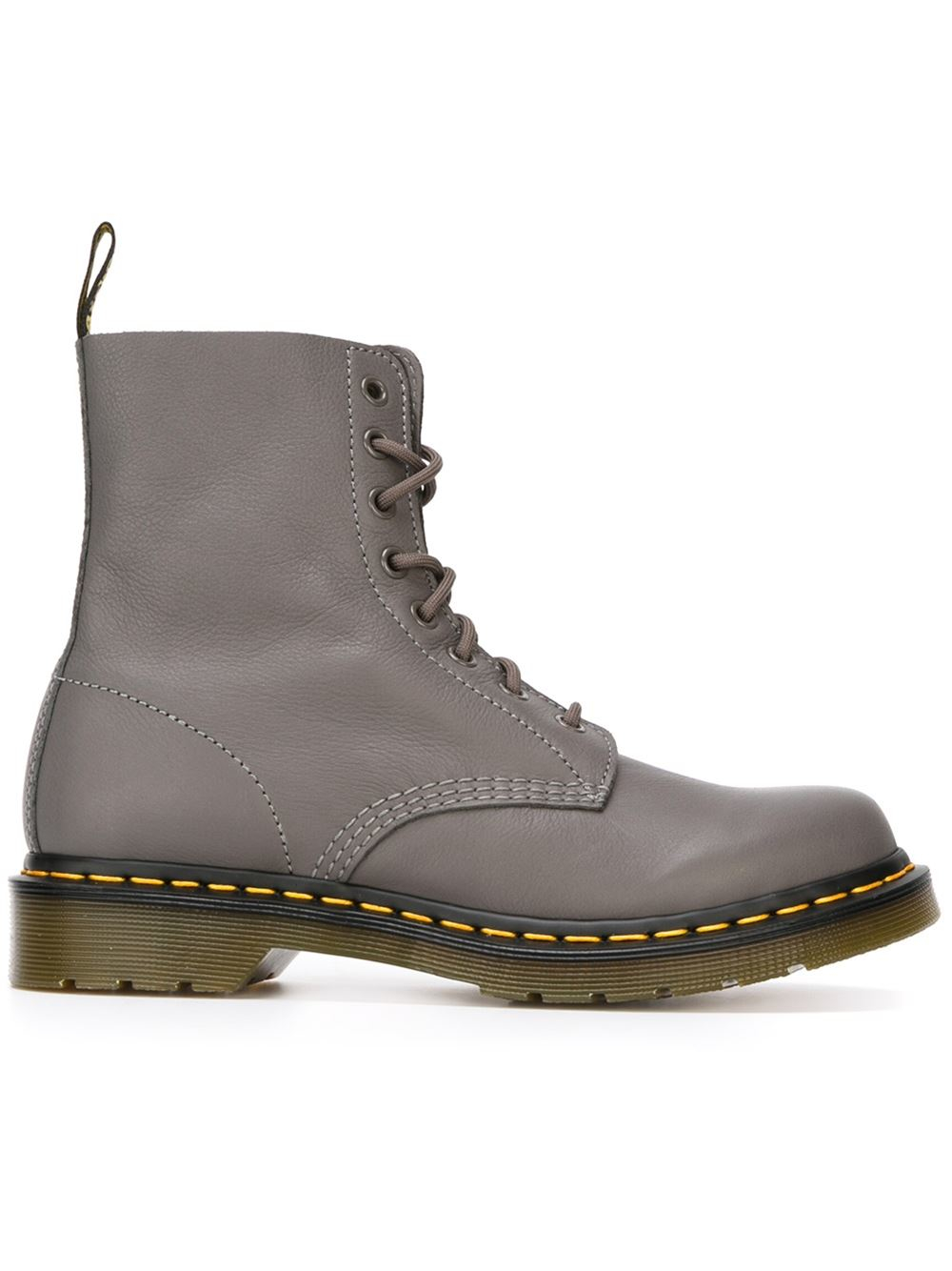 Dr. Martens Leather Lace-up Boots in Grey (Gray) - Lyst