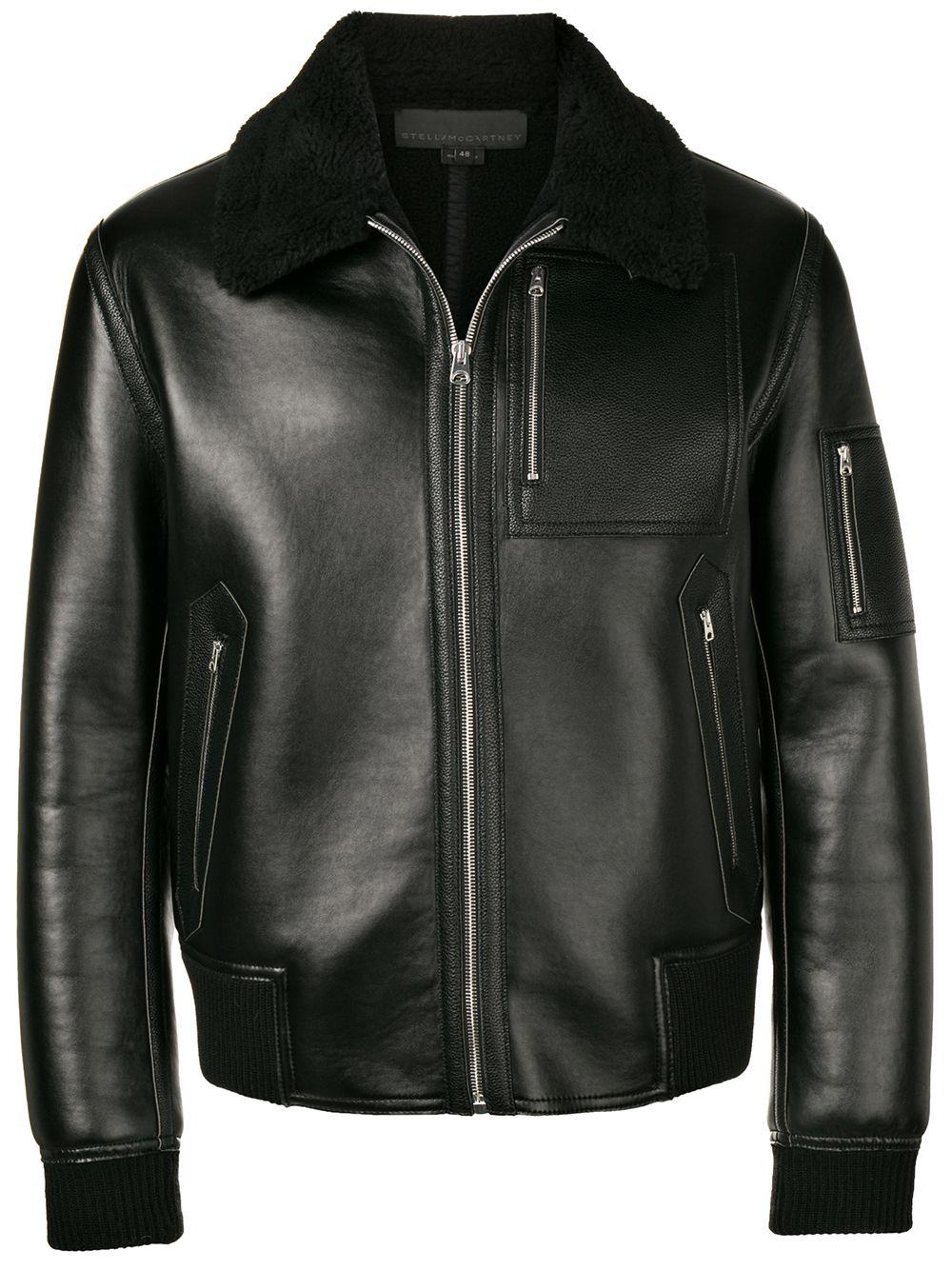 leather jacket borg collar