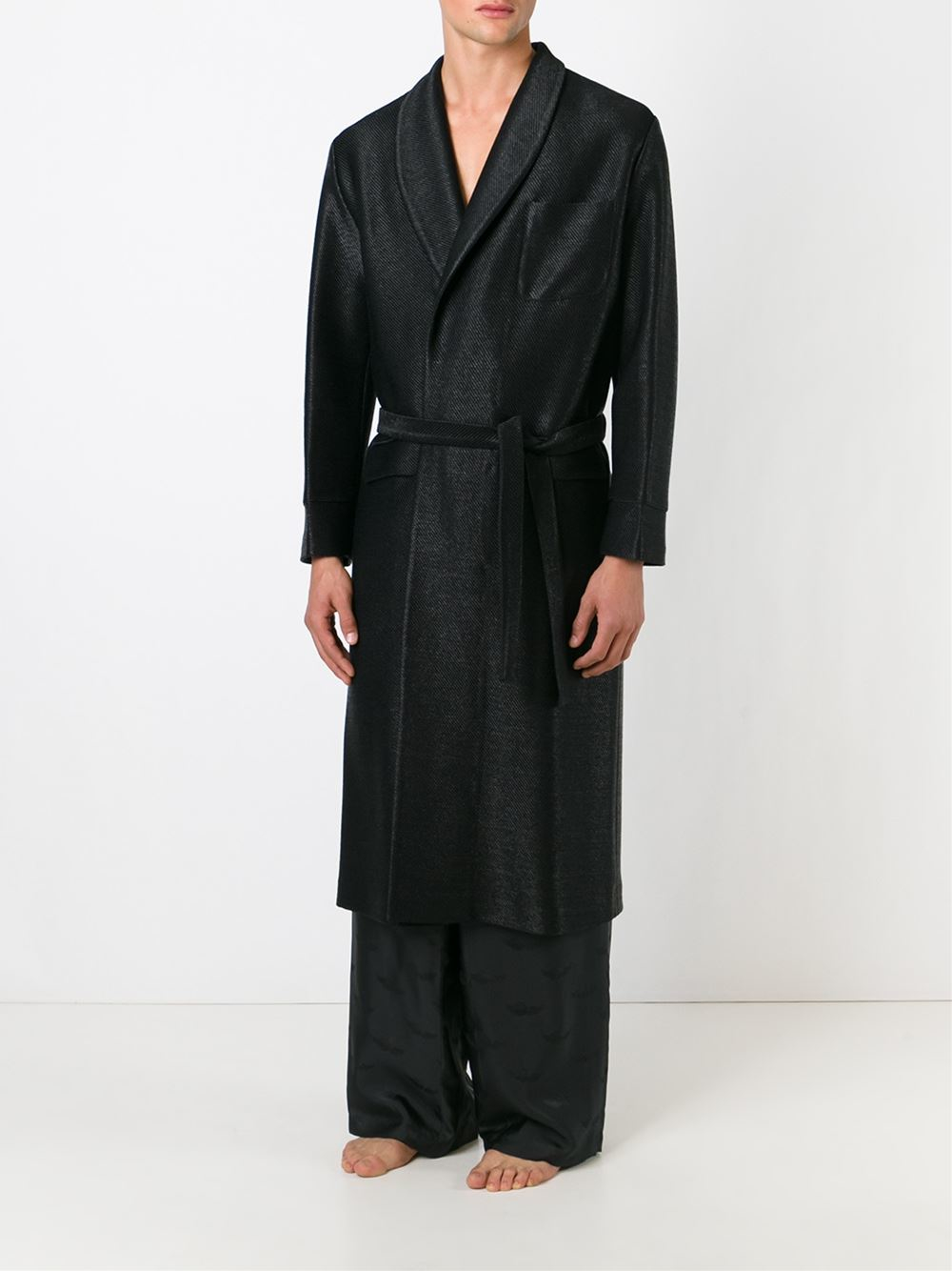 La Perla Long Raffia Night Robe in Black for Men | Lyst