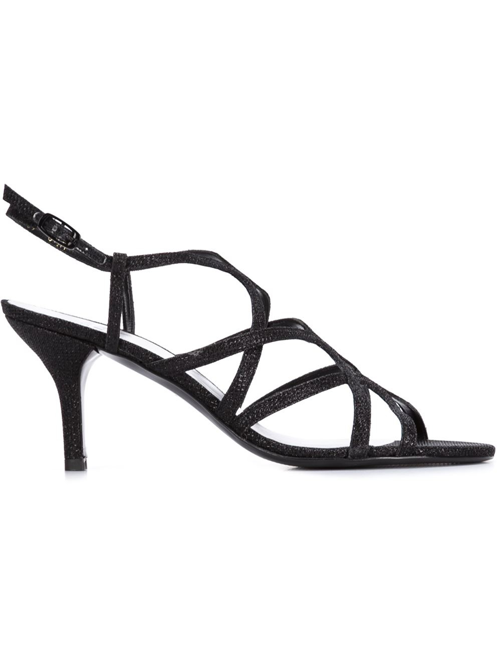 strappy kitten heels black
