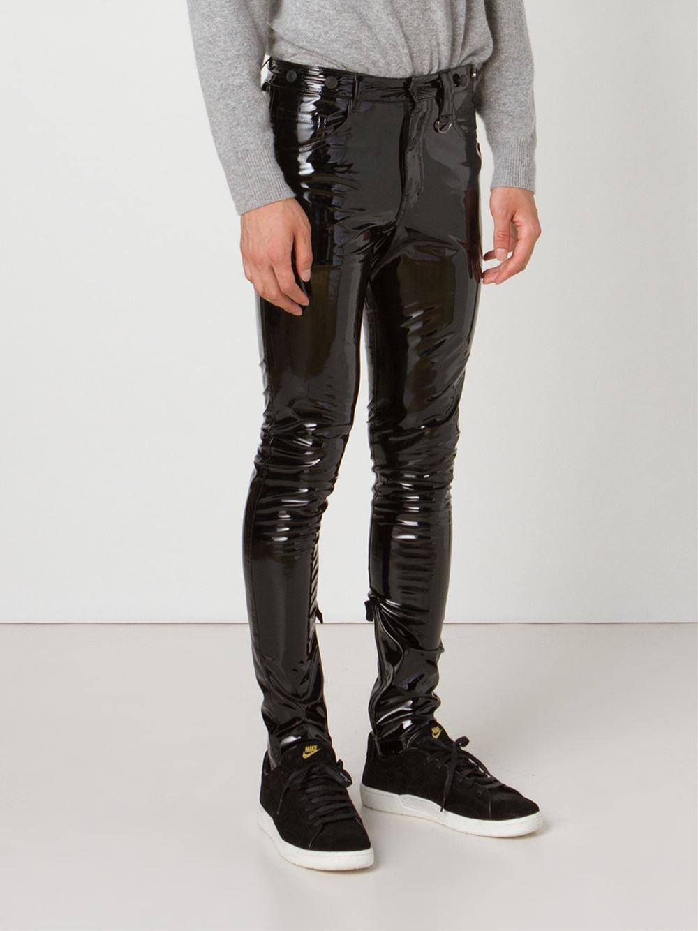 black pvc hot pants