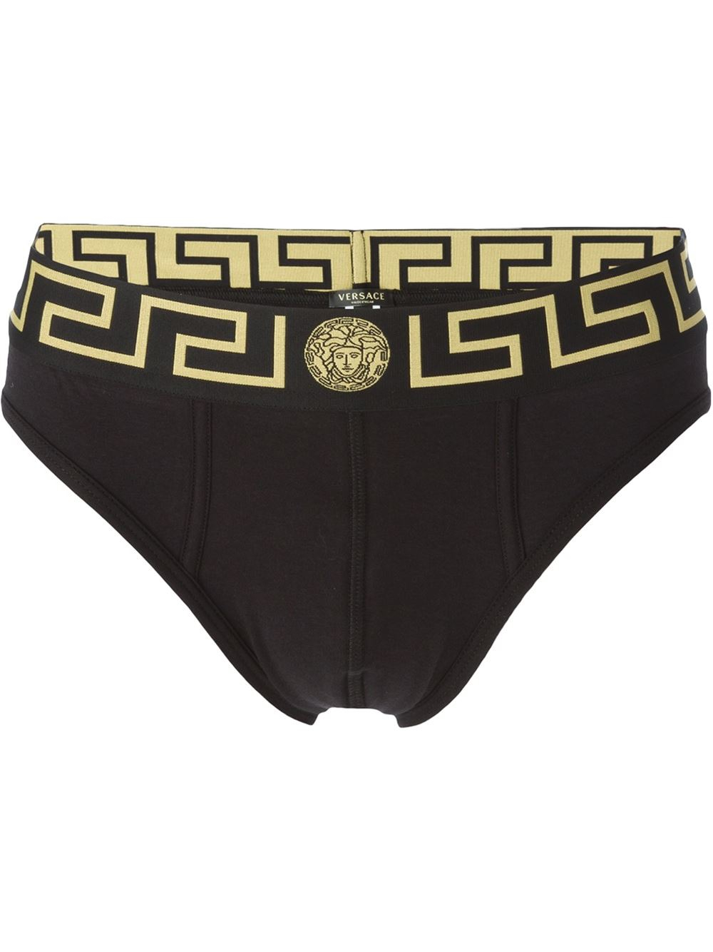 Lyst - Versace 'greca' Waistband Briefs in Black for Men