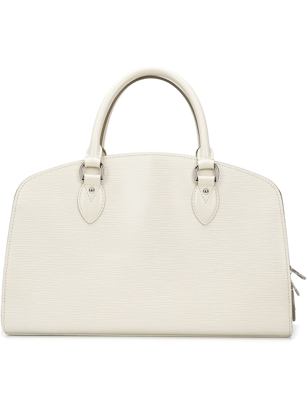Louis Vuitton Leather Bowling Style Tote Bag in White - Lyst