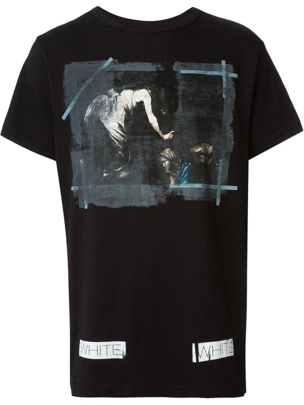Off-White c/o Virgil Abloh Faded Painting T-shirt in Black for Men | Lyst