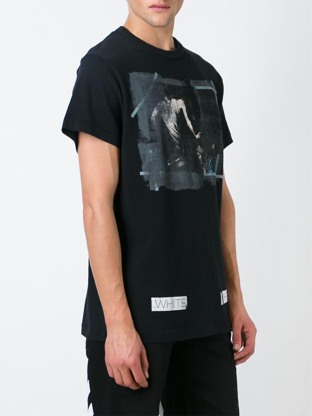 Off-White c/o Virgil Abloh Cotton Faded Painting T-shirt in Black for Men |  Lyst