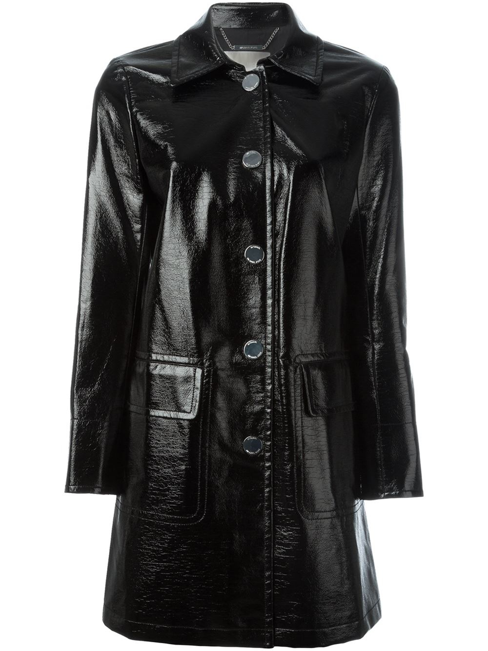 MICHAEL Michael Kors Cotton Patent Raincoat in Black - Lyst