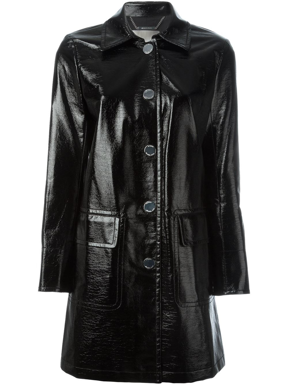 MICHAEL Michael Kors Cotton Patent Raincoat in Black Lyst