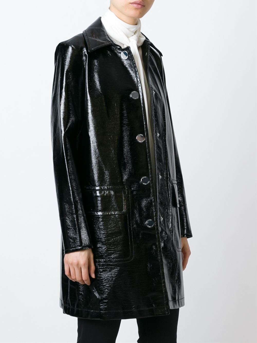 MICHAEL Michael Kors Cotton Patent Raincoat in Black Lyst