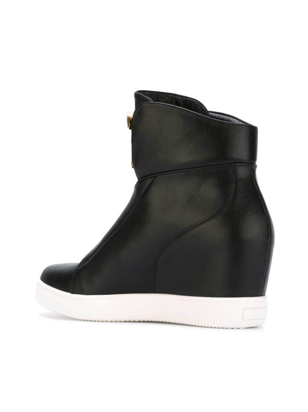 Versace Leather Medusa Wedge Sneakers 