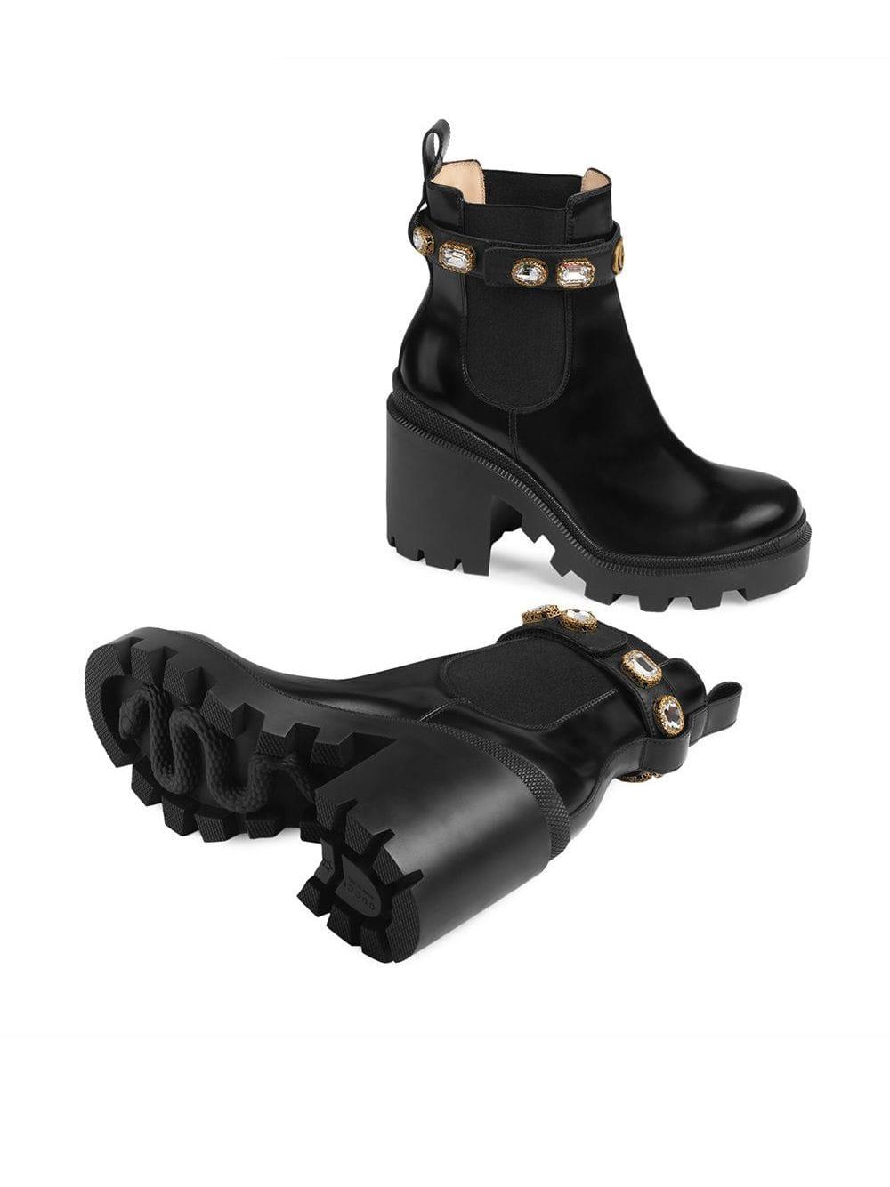 black leather gucci boots