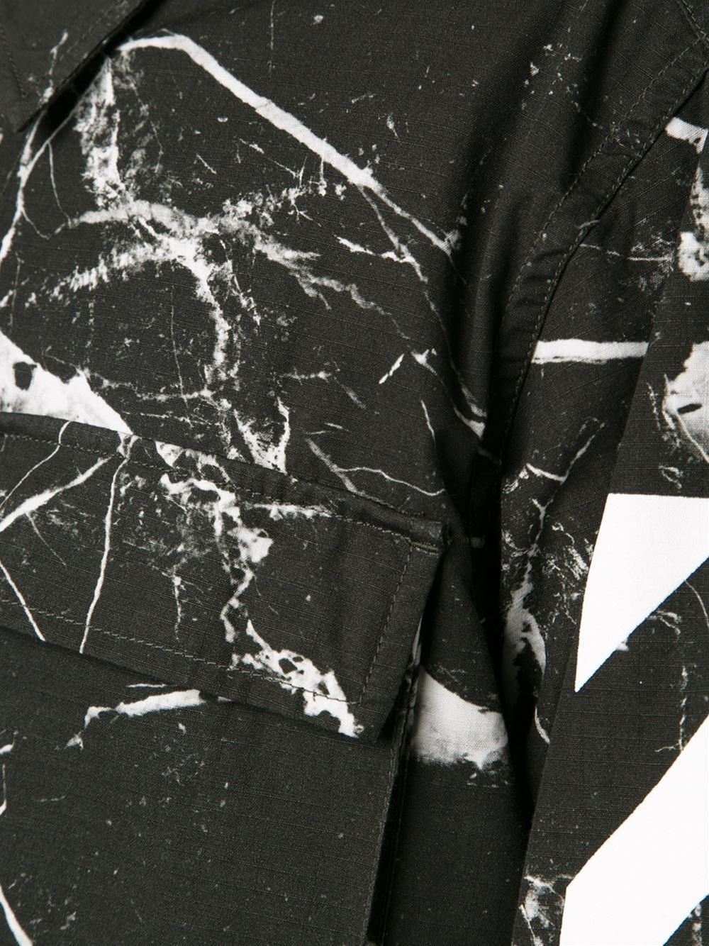 Off-White c/o Virgil Abloh Marble Print Jacket in Black for Men | Lyst