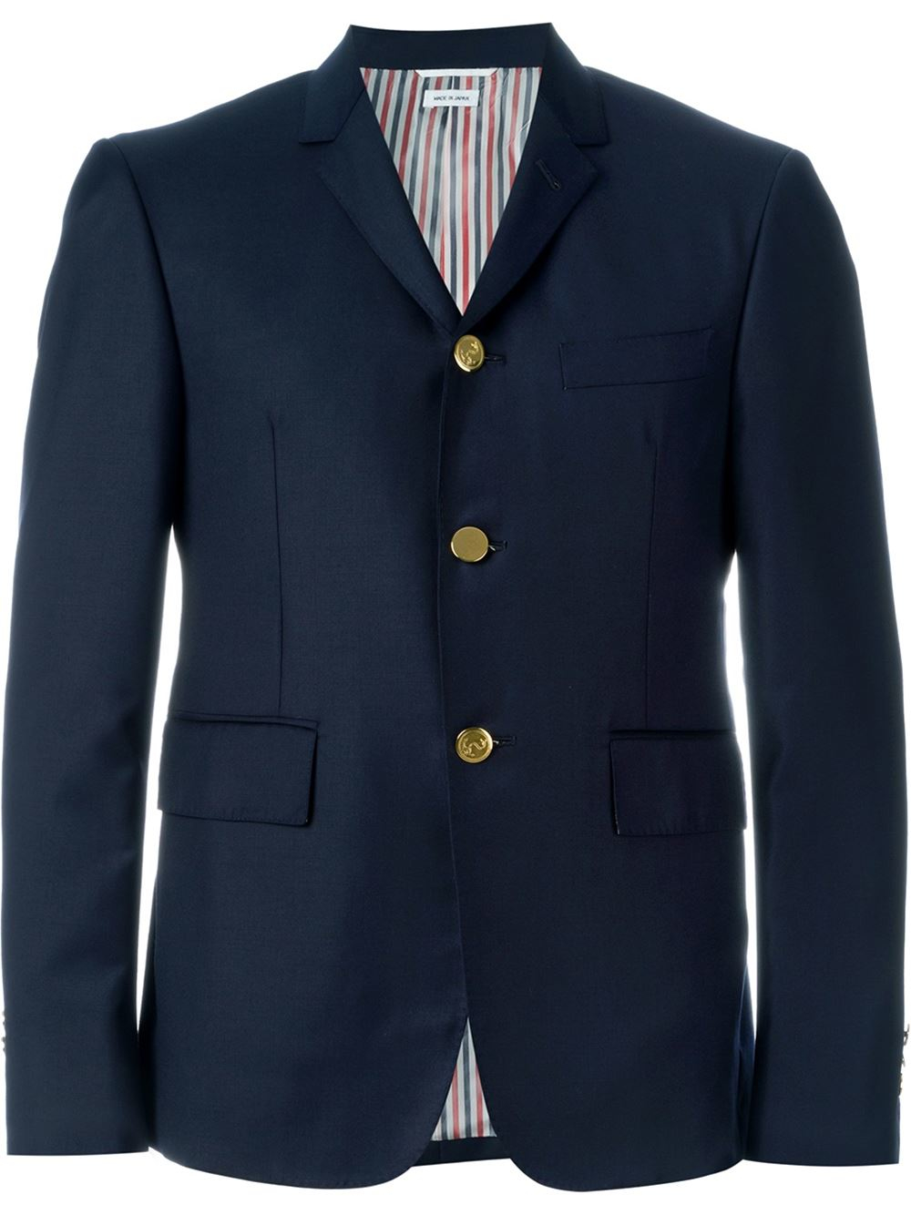 Thom Browne Wool Short Double-breasted Blazer in Blue for Men - Lyst