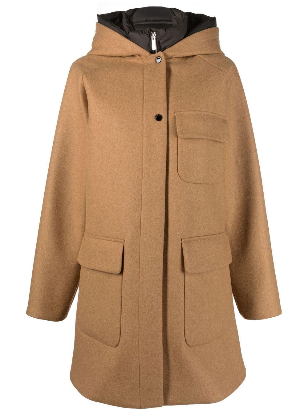 Woolrich Manteco Layered Wool Coat in Brown Lyst