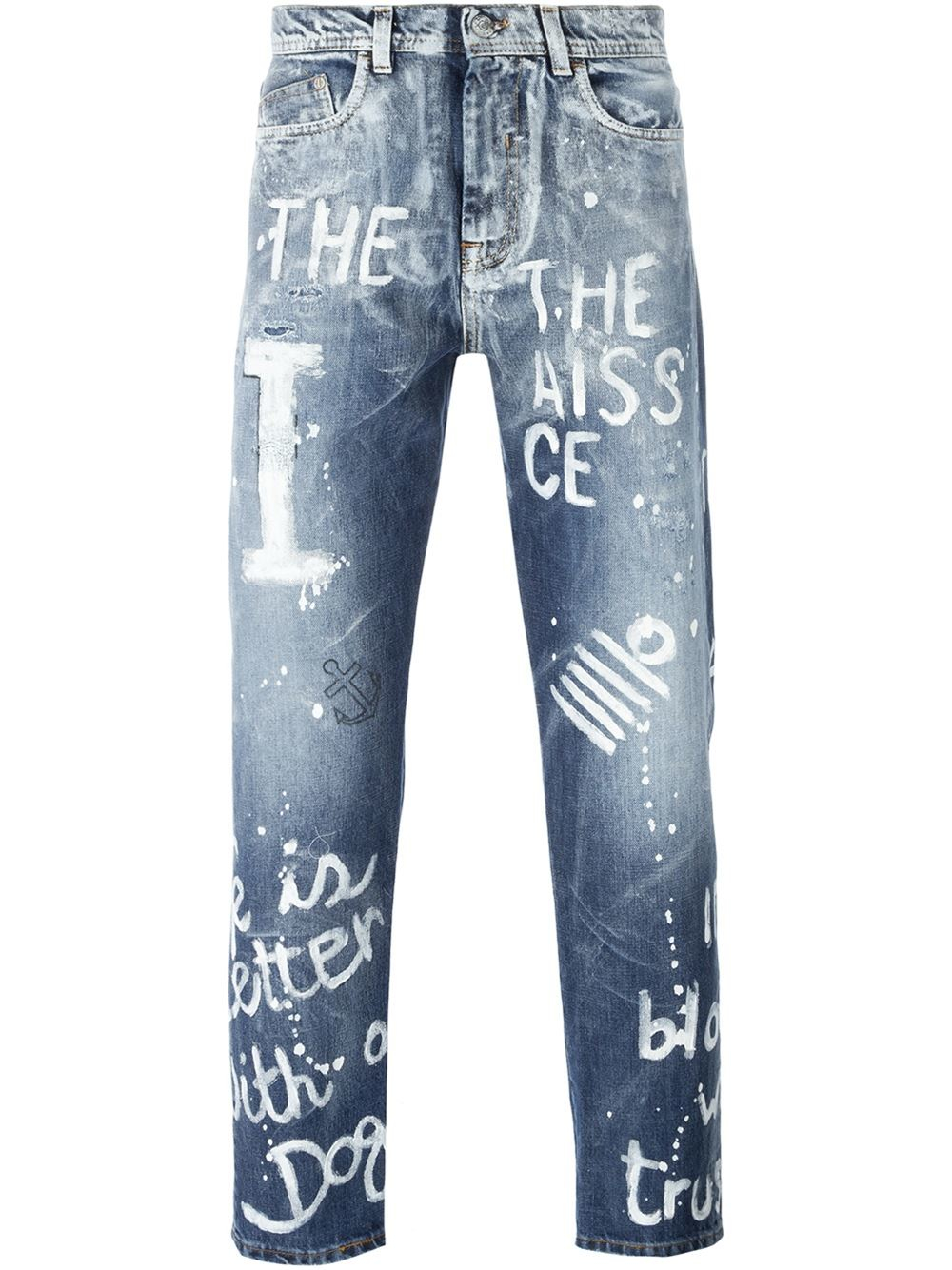 Iceberg Denim Quote Detail Jeans in Blue for Men - Lyst