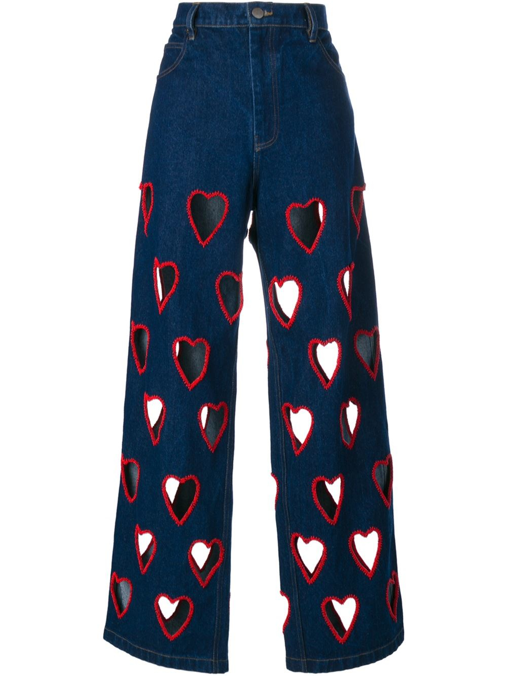 Ashish Cut-out Heart Flared Jeans in Blue | Lyst