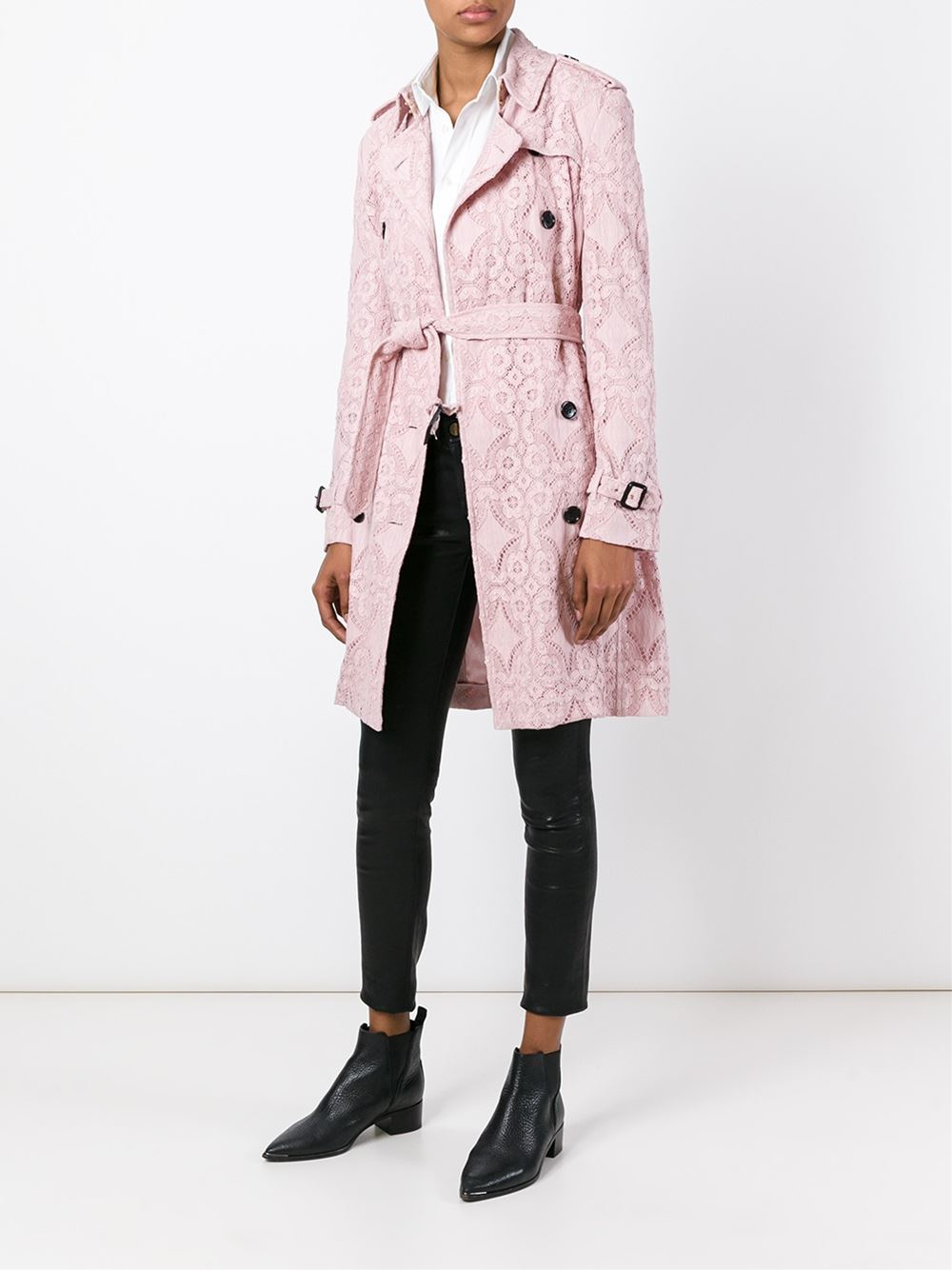 Burberry Floral Lace Trench Coat in Pink & Purple (Pink) | Lyst