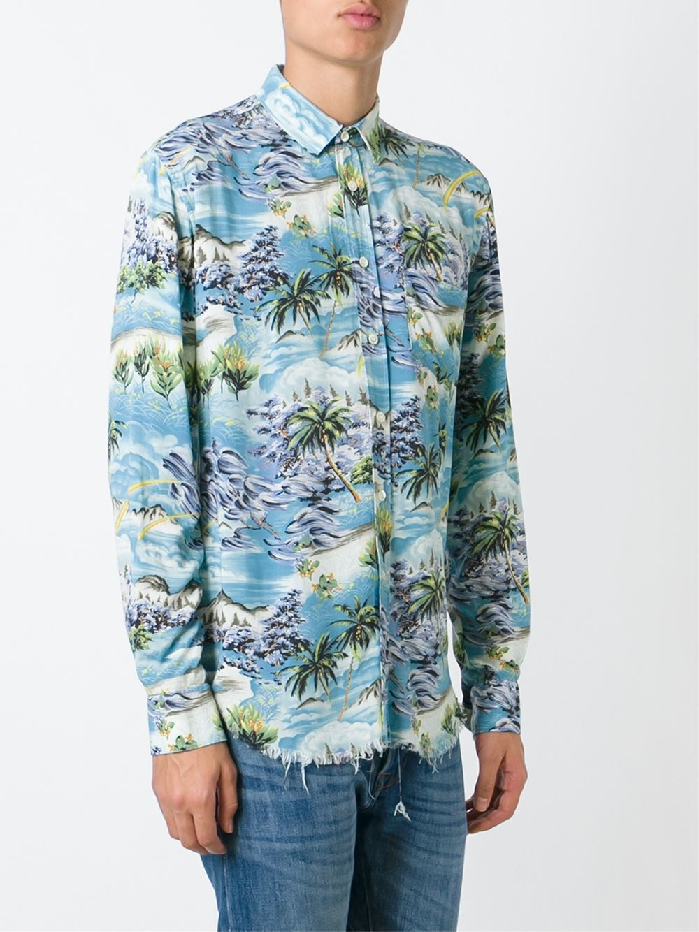 saint laurent hawaiian shirt