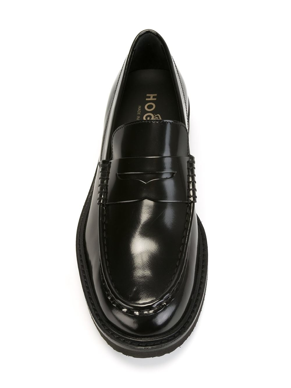 Lyst - Hogan Rubber Sole Penny Loafers in Black for Men