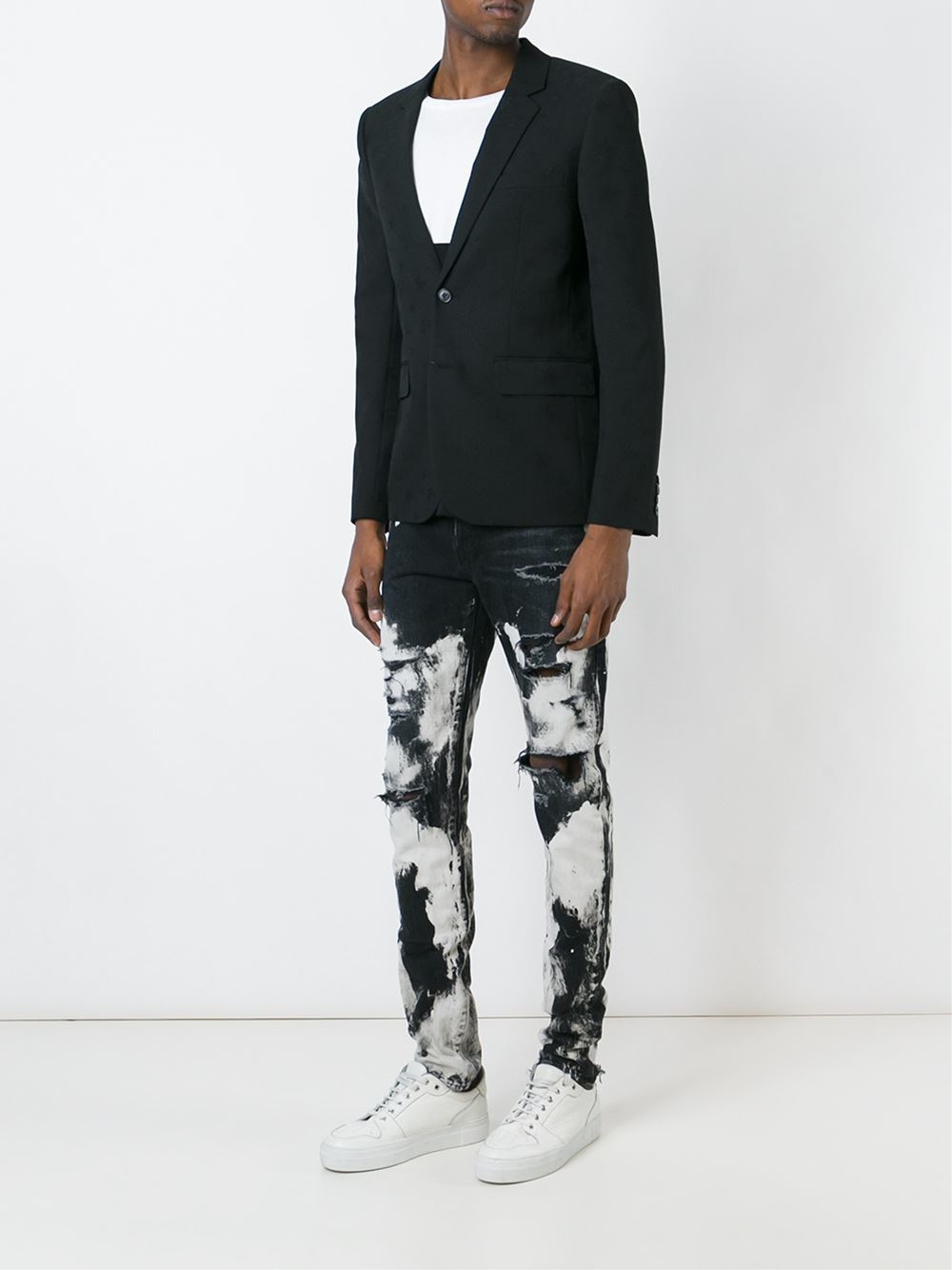 Saint Laurent Tie Dye Jeans in Black for Men | Lyst