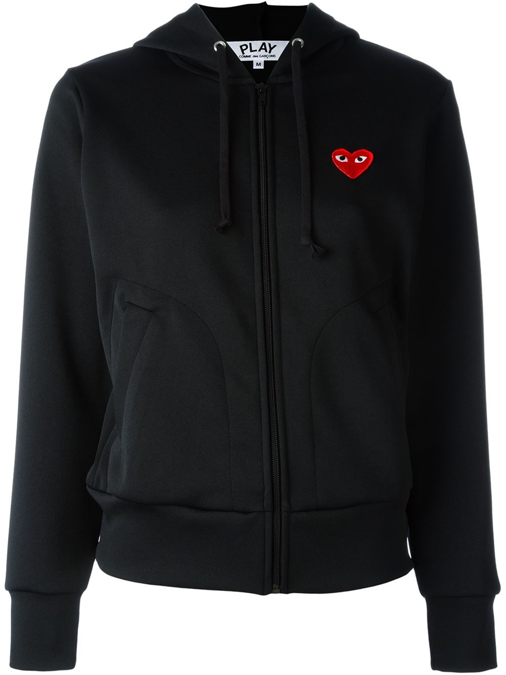 Play comme des garçons Embroidered Heart Hoodie in Black - Save 7% | Lyst