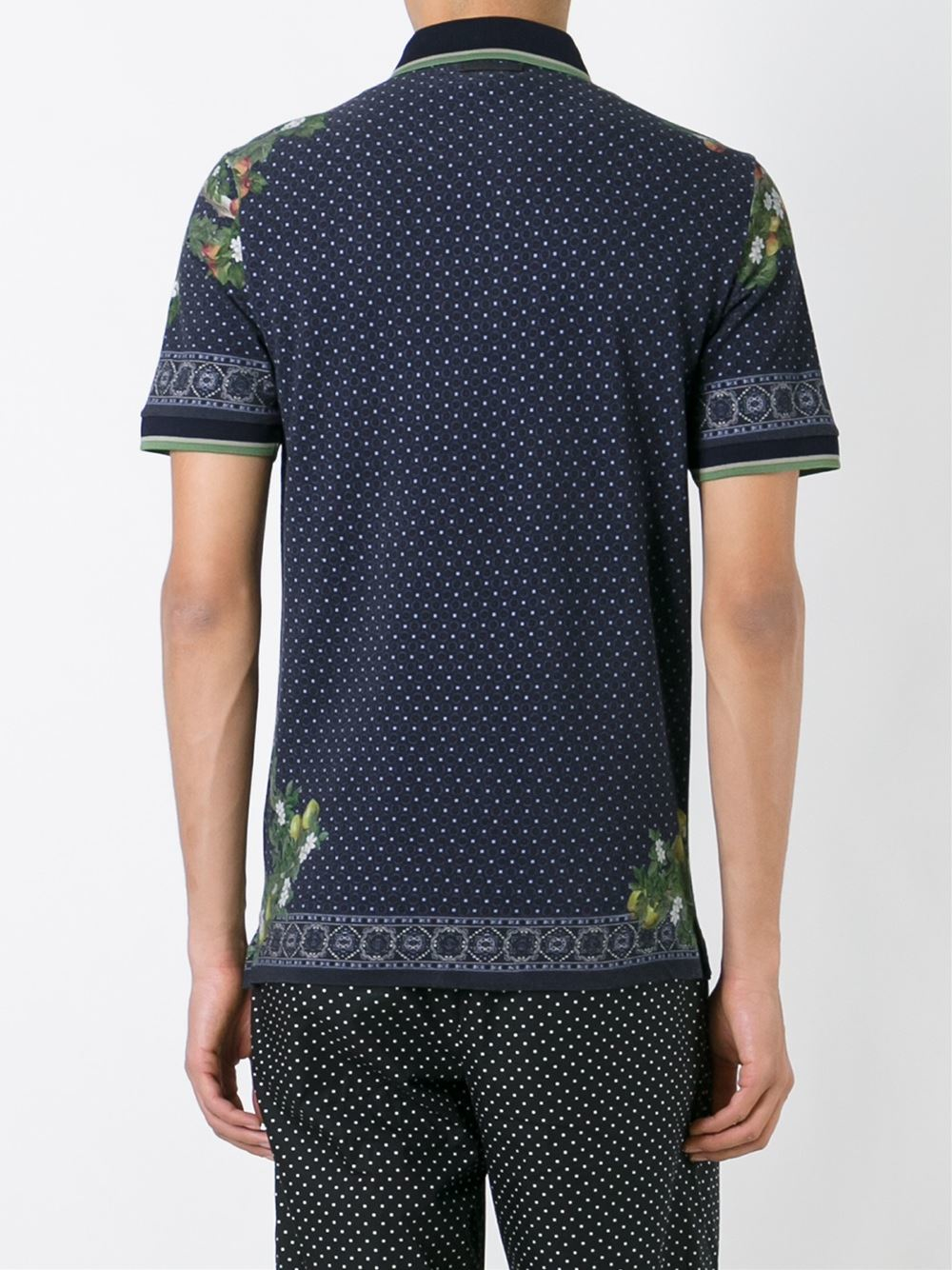 Dolce & Gabbana Cotton Peacock Print Polo Shirt in Blue for Men - Lyst