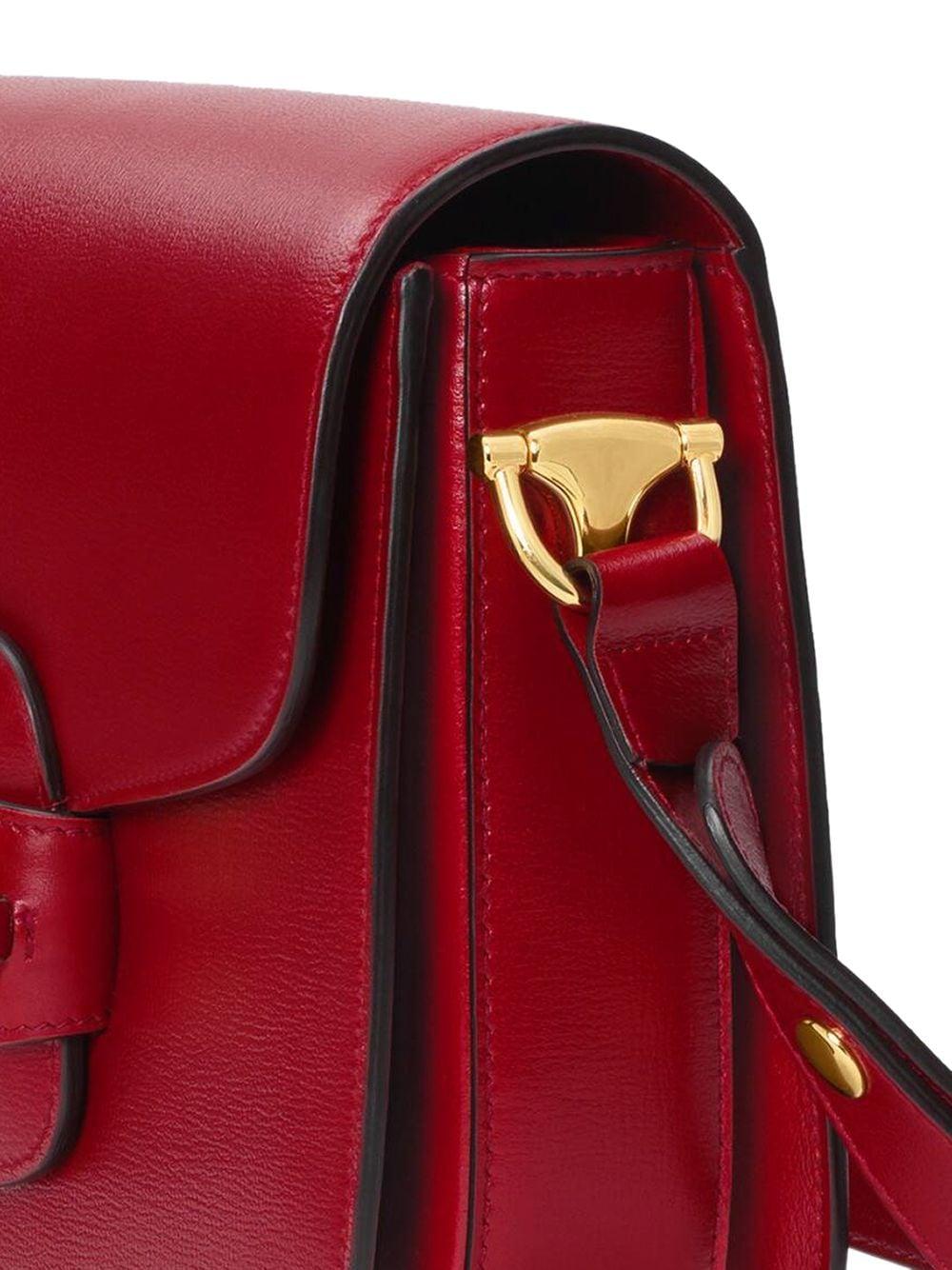Gucci Leather 1955 Horsebit Shoulder Bag in Red Lyst