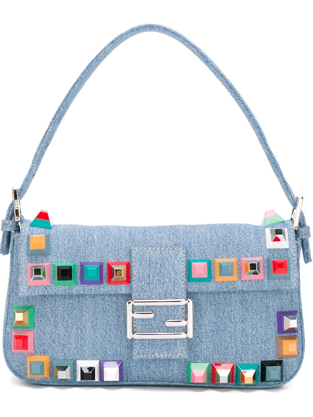 Fendi &#39;baguette&#39; Denim Shoulder Bag in Multicolor (BLUE) | Lyst