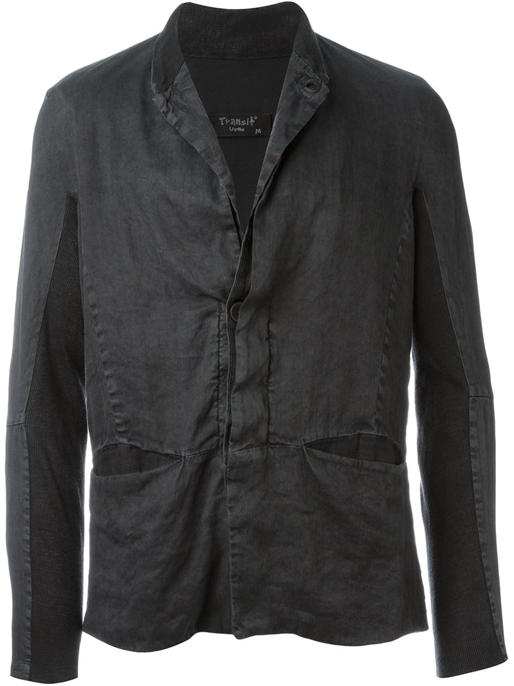 Transit Cotton Concealed Fastening Jacket in Grey (Black) for Men - Lyst