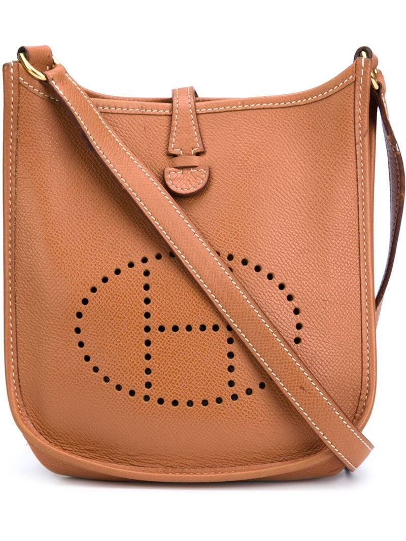 Hermes Evelyne PM Etoupe Leather Crossbody Bag - 9brandname