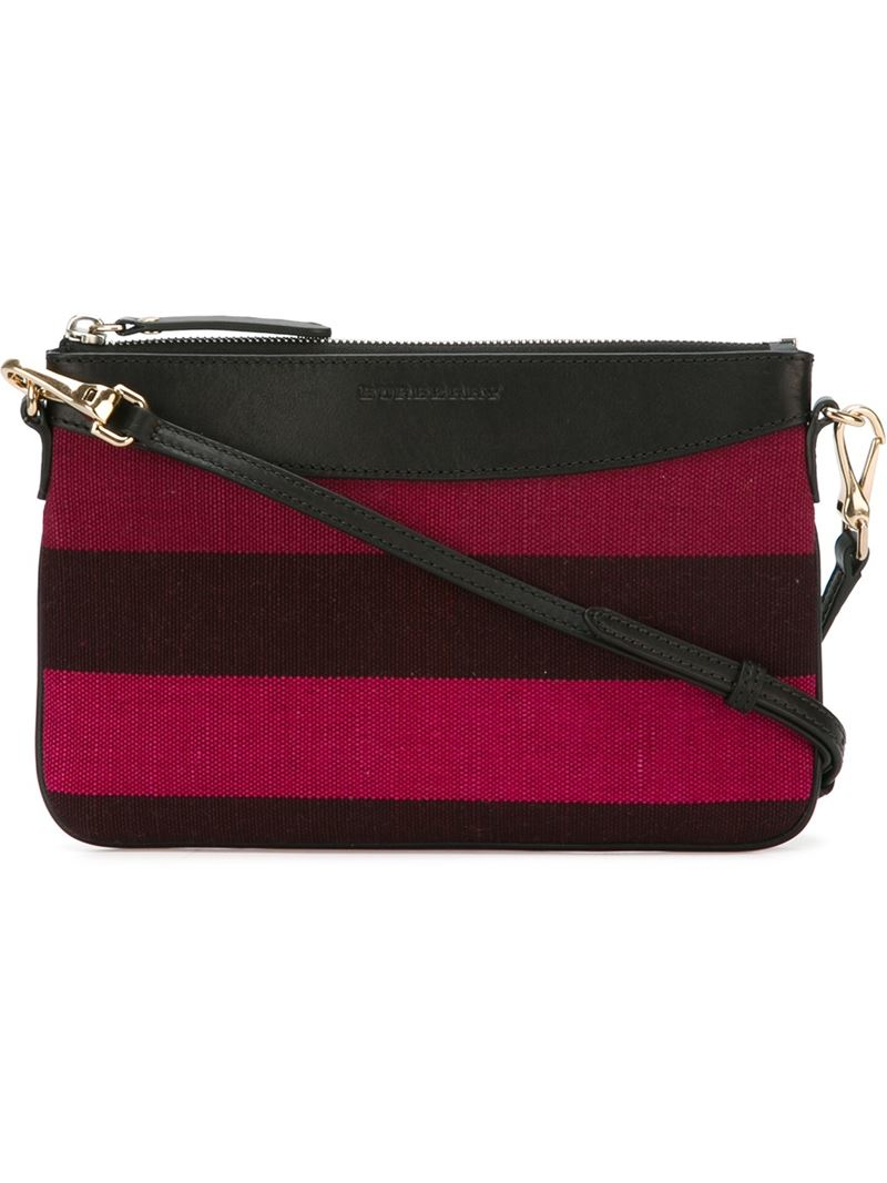 Lyst - Burberry Striped Crossbody Bag in Pink