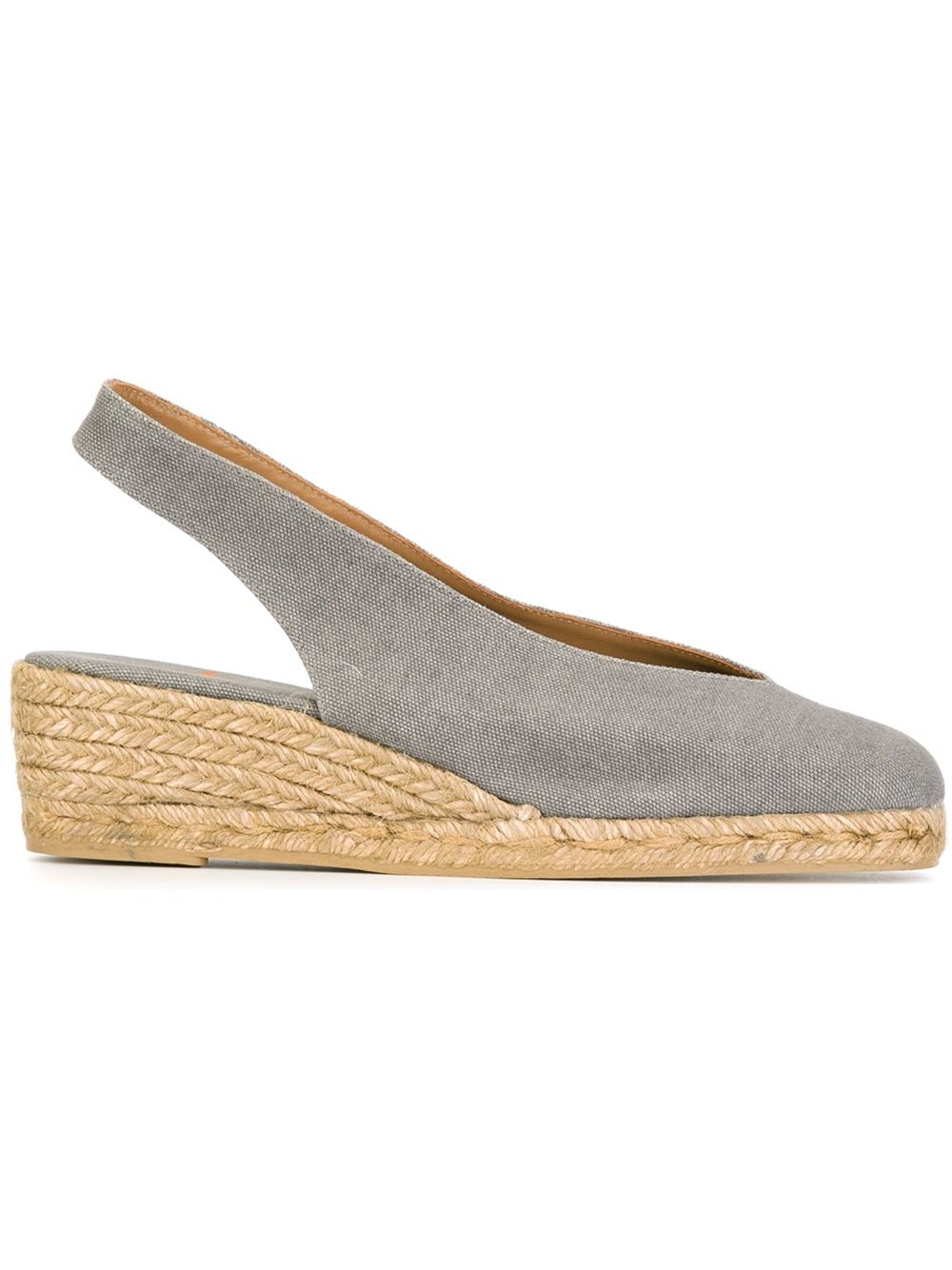 Castañer Leather Castañer Slingback Wedge Espadrilles in Grey (Grey