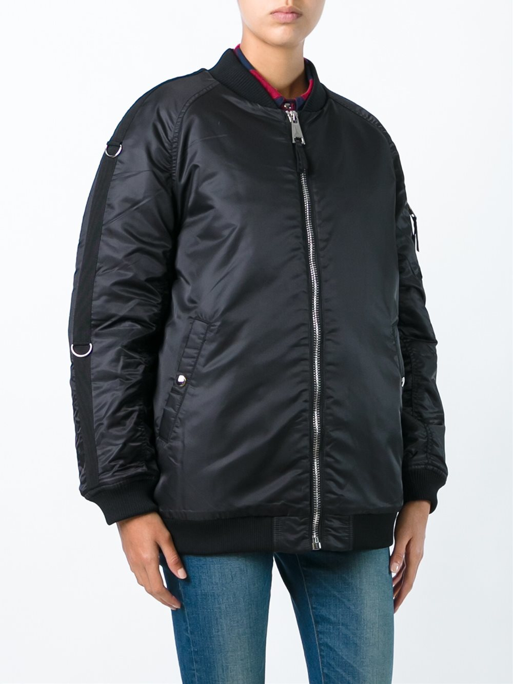 Lyst - Zoe Karssen 'Cry Baby' Bomber Jacket in Black