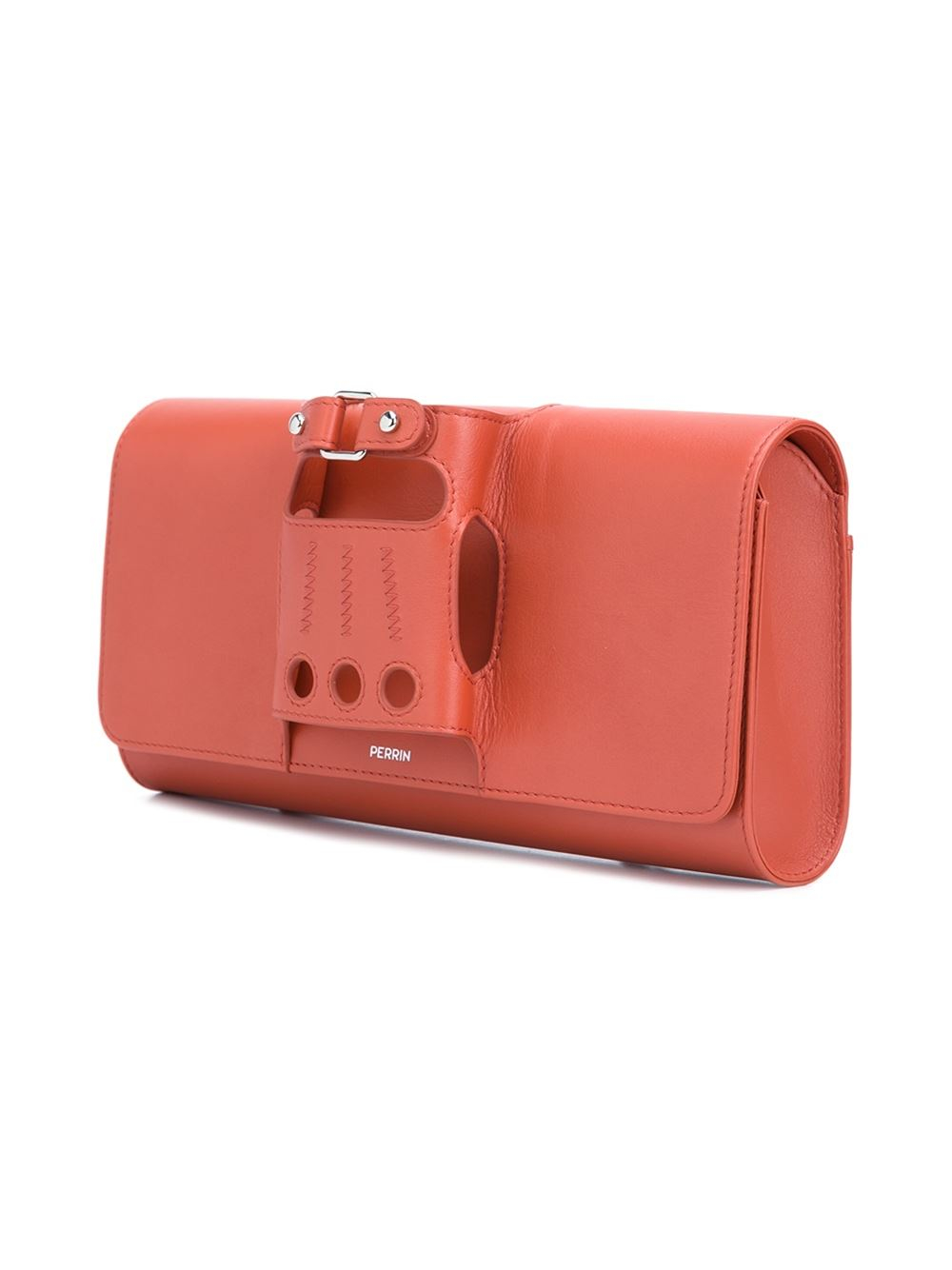 PERRIN Paris Leather Biker Glove Handle Clutch Bag in Red Lyst