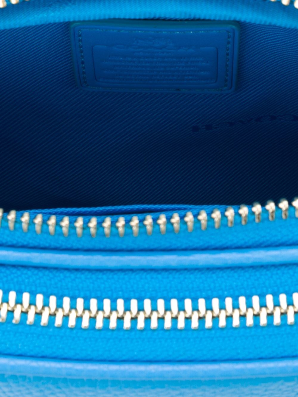 Coach Blue Leather Double Zip Camera Crossbody Bag For Sale at 1stDibs