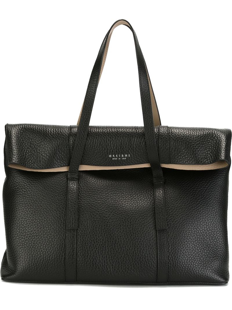 Lyst - Orciani Large Rectangular Tote in Black