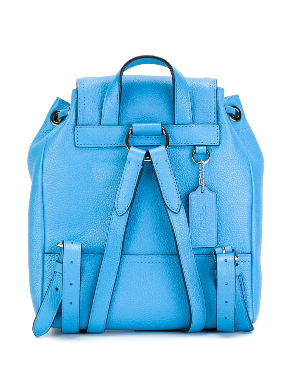 COACH Leather Small Flap Opening Backpack in Blue Lyst