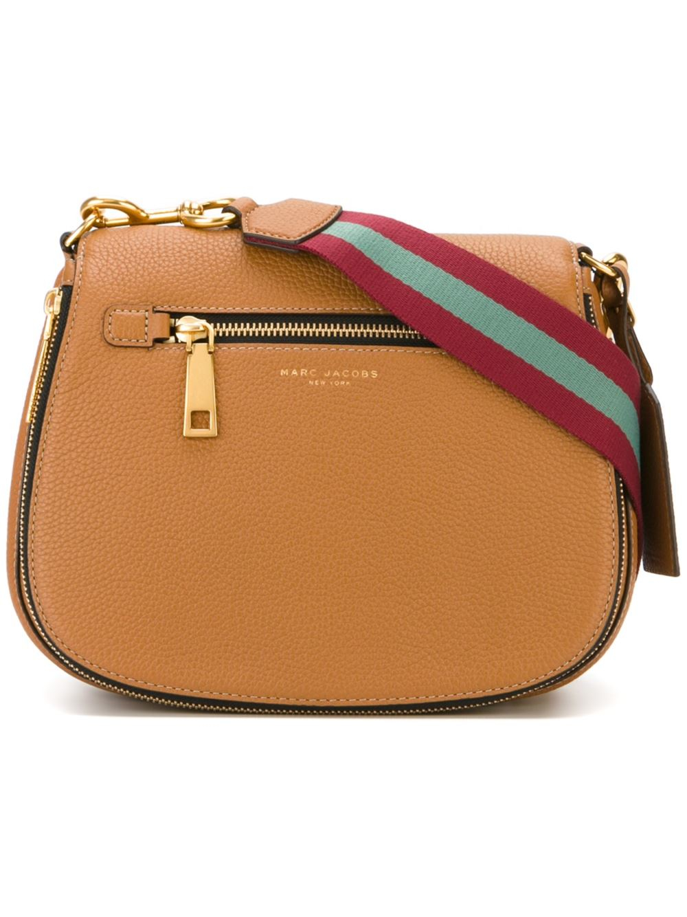 Marc jacobs 'gotham' Saddle Crossbody Bag in Beige (BROWN) Lyst