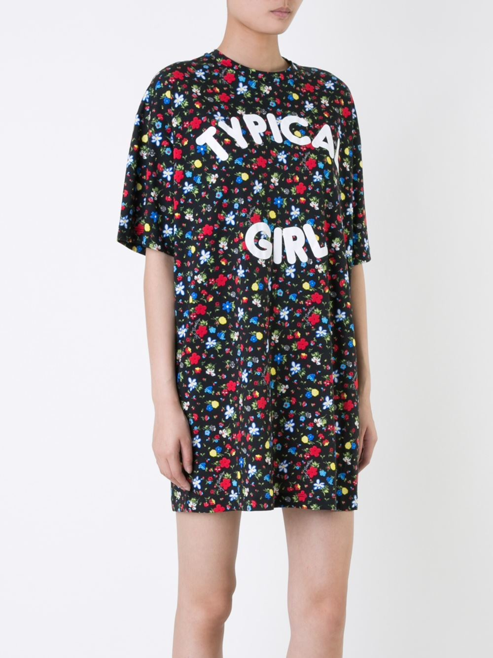 Love Moschino Cotton 'typical Girl' T-shirt Dress in Black - Lyst