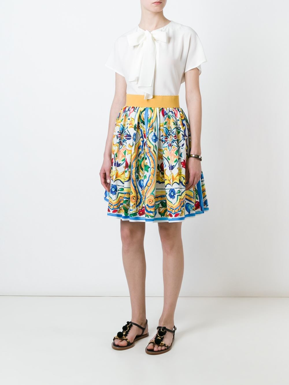 Dolce & Gabbana Cotton Majolica Print Skirt | Lyst