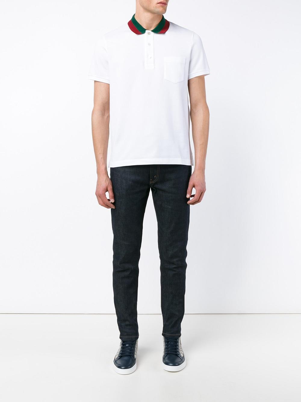 Gucci - Web Collar Polo Shirt - Men - Cotton/spandex/elastane - M in ...