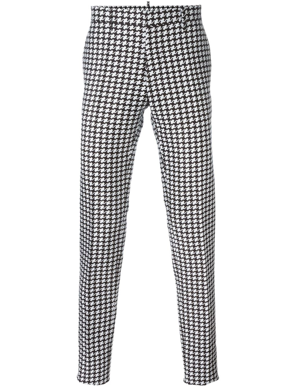 Dsquared² Houndstooth Trousers in Black for Men | Lyst