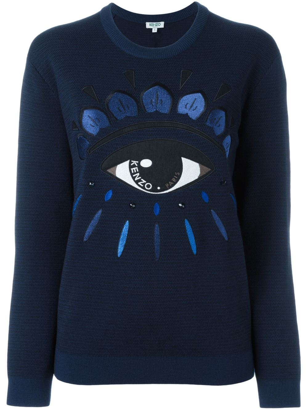 KENZO Wool 'eye' Jumper in Blue Lyst