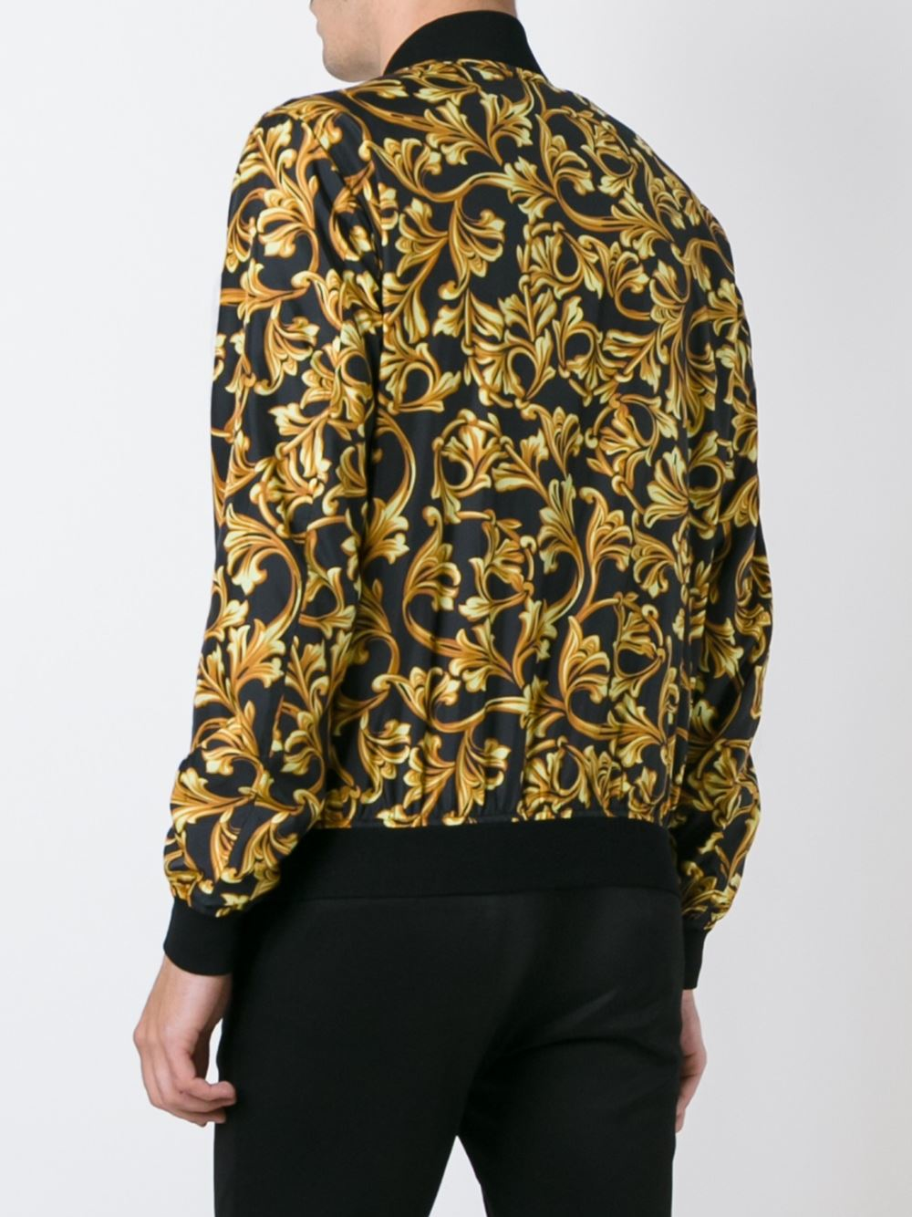 Versace Baroque Print Bomber Jacket in Black for Men | Lyst