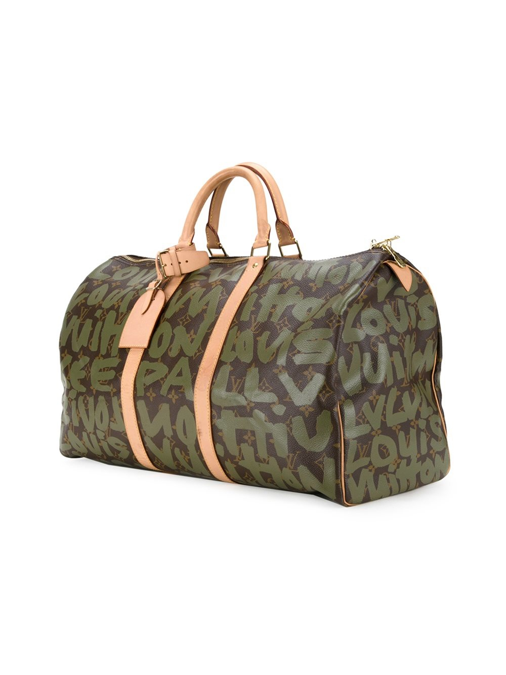 Louis Vuitton Leather &#39;keepall 50&#39; Graffiti Holdall in Green - Lyst