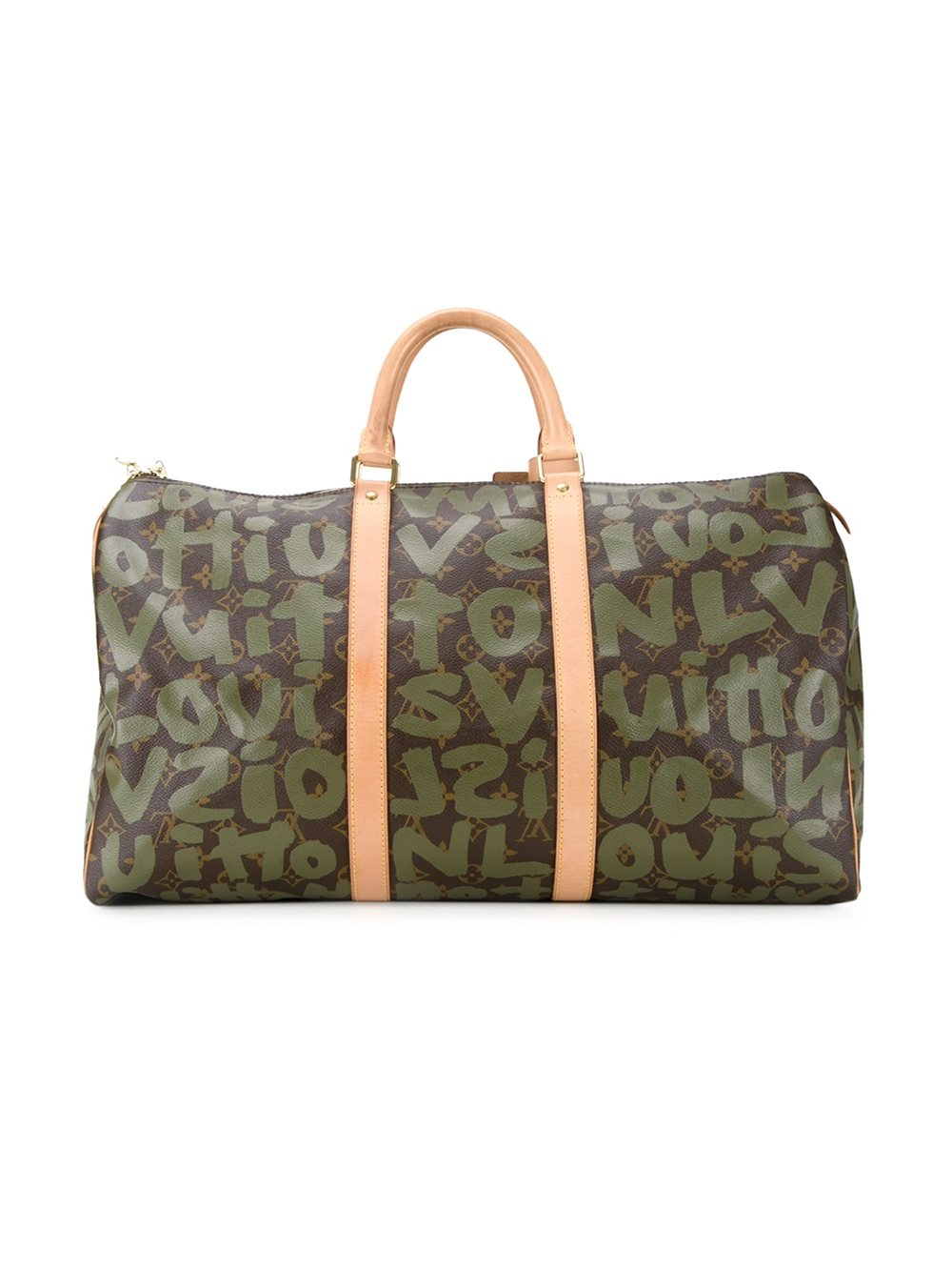 Louis Vuitton Leather &#39;keepall 50&#39; Graffiti Holdall in Green - Lyst